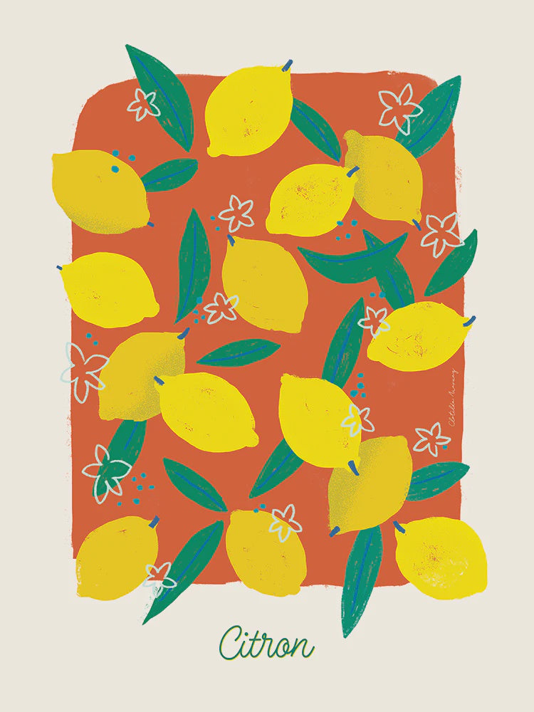 Terracotta Lemons poster | Arrowine & Cheese