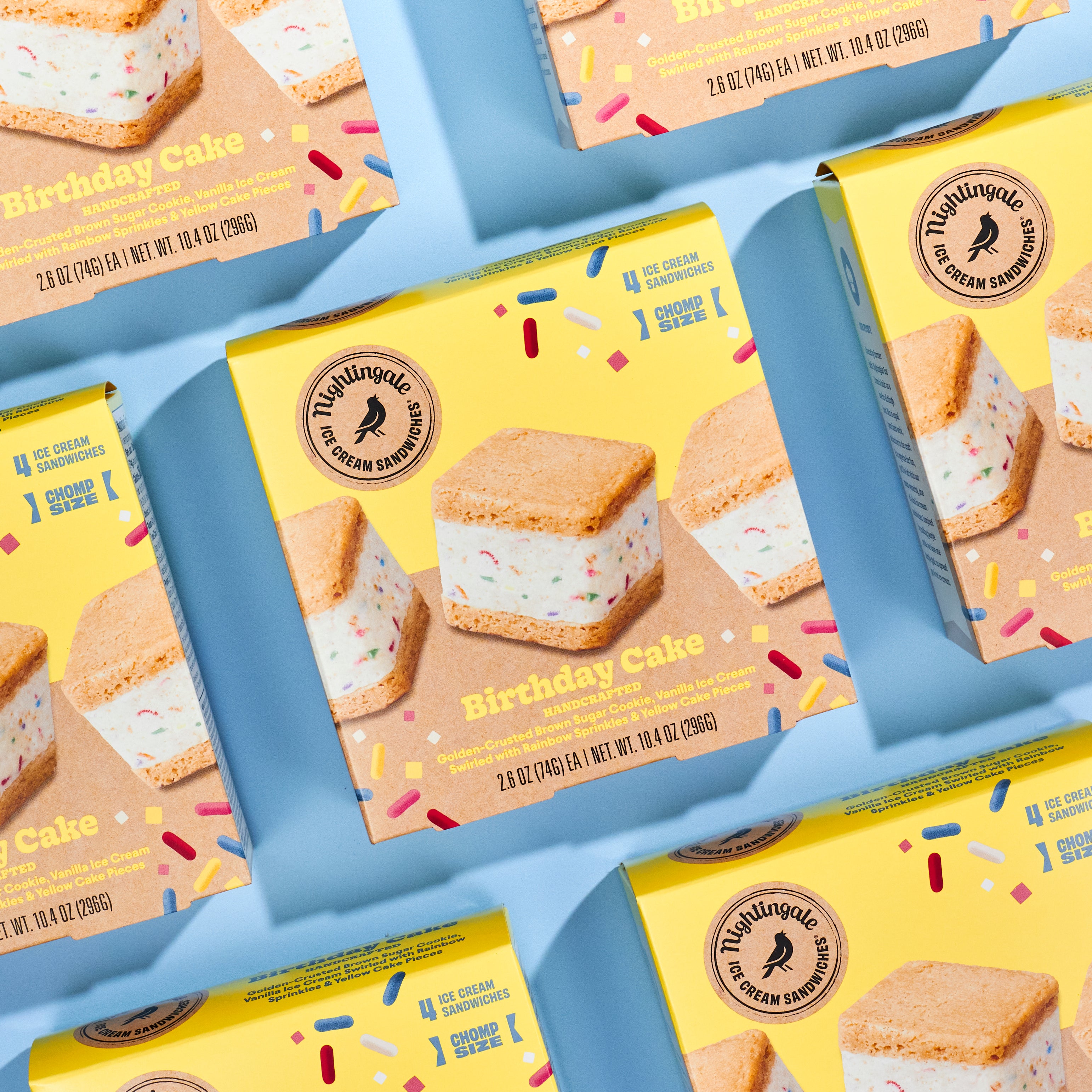 Birthday Cake Ice Cream CHOMPS 4 pack - Nightingale Ice Cream ...