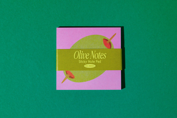 Olive Sticky Notes - Mel Andrel | Arrowine & Cheese