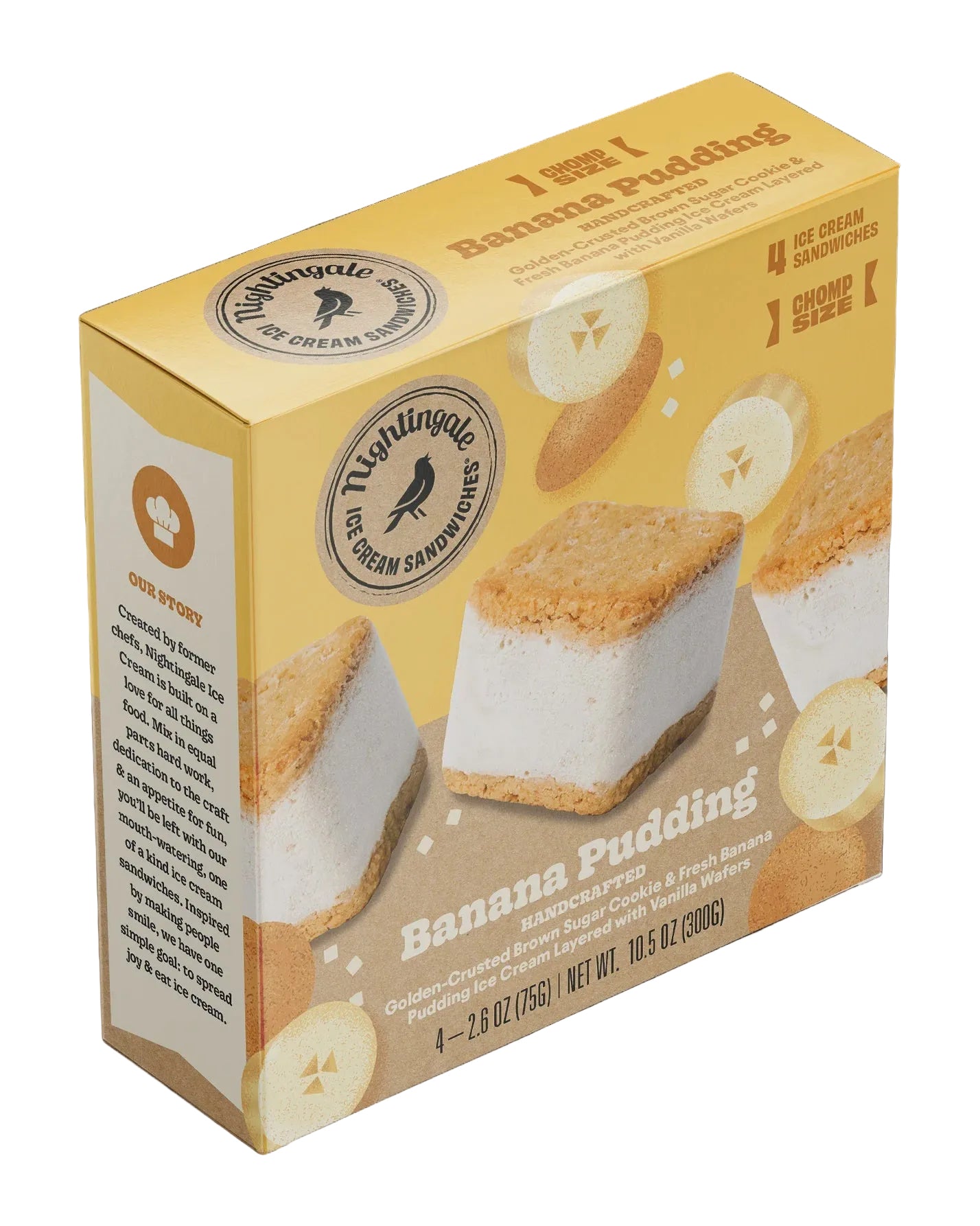 Banana Pudding Ice Cream CHOMPS 4 pack - Nightingale Ice Cream ...