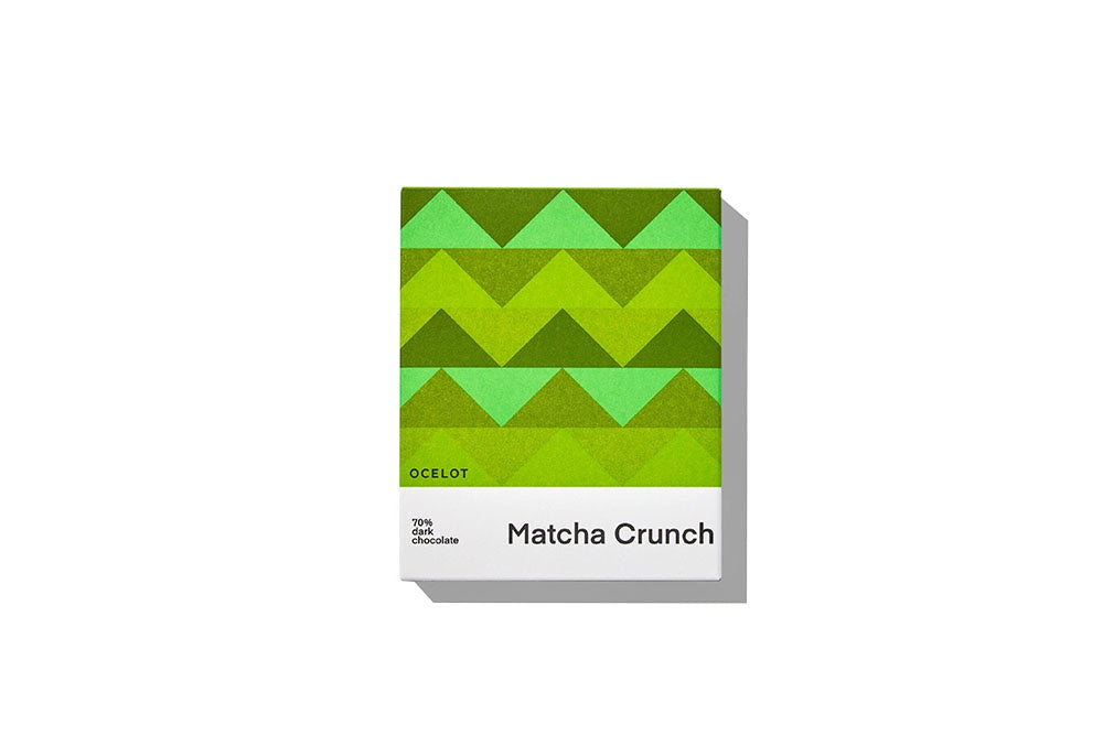 Ocelot Matcha Crunch 70%, 70g | Arrowine & Cheese