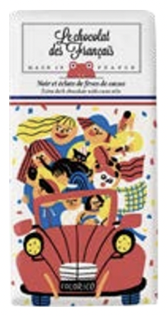 2CV Dark chocolate bar w/ nibs 80g (2.8 oz) - Le Chocolat des Francais ...