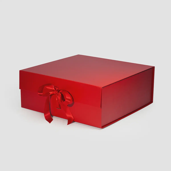 Large Square Red Magnetic Gift Box with Ribbon | Arrowine & Cheese