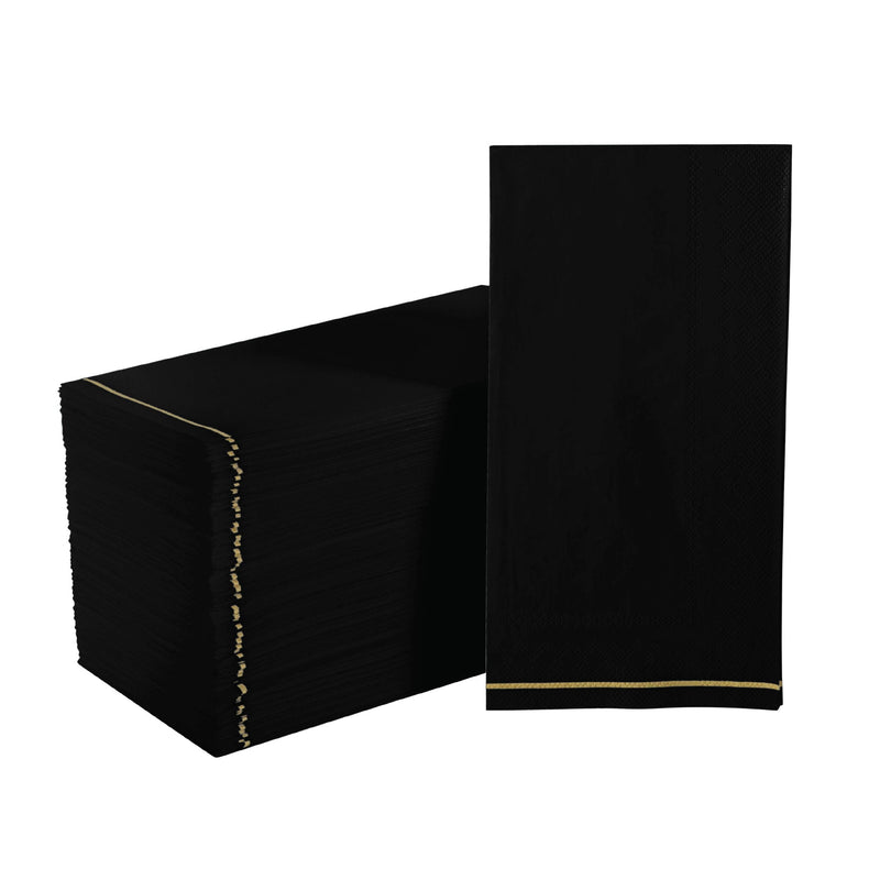Black with Gold Stripe Paper Napkins - Thumbnail 5